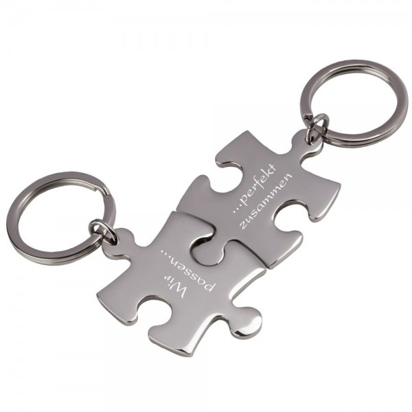 HAAC 1 Paar Schlüsselanhänger Freundschaftsanhänger Partneranhänger Puzzle 9,5cm 