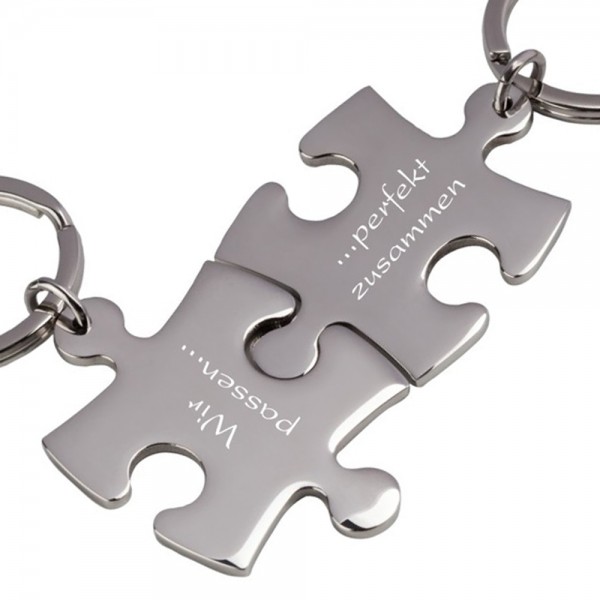 Puzzle Holzdesign  Liebe Hochzeit Valentinstag 1 Schlüsselanhänger mit Gravur 