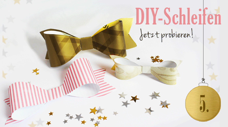 Adventskalender: DIY-Papierschleife basteln (mit Schablone)